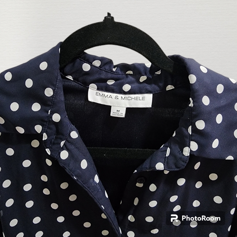 Beautiful summery Emma & Michele navy and white polka dot dress, size medium - Picture 3 of 4